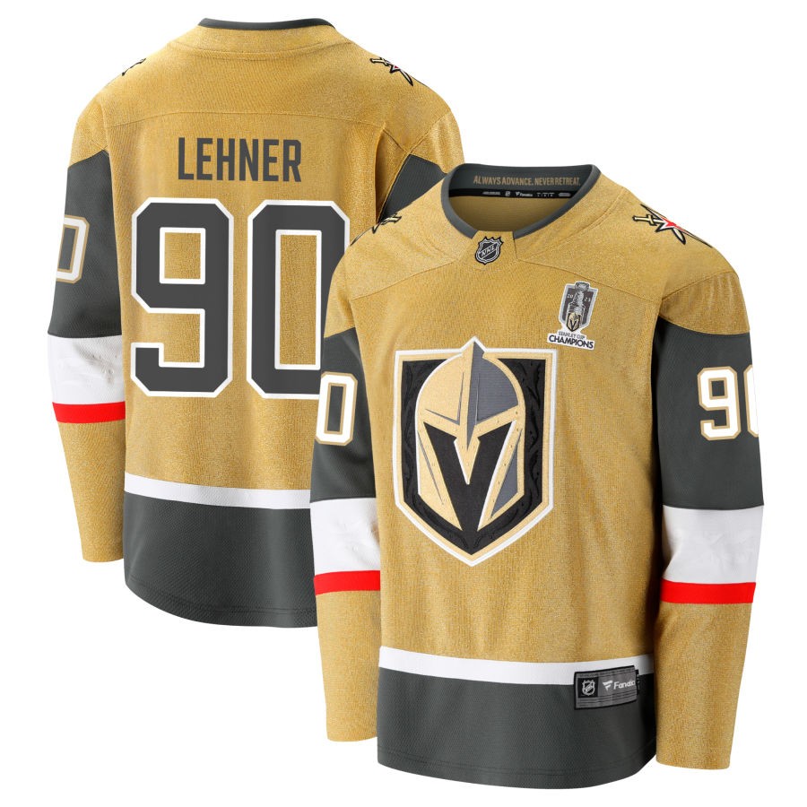 Robin Lehner  Vegas Golden Knights Fanatics Branded 2023 Stanley Cup Champions Home Breakaway Jersey - Gold